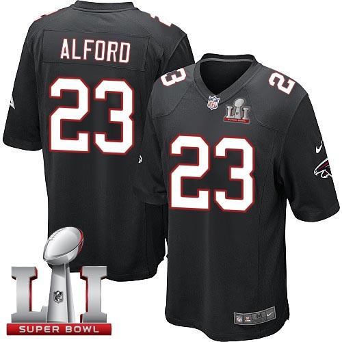 Nike Falcons #23 Robert Alford Black Alternate Super Bowl LI 51 Youth Stitched NFL Elite Jersey